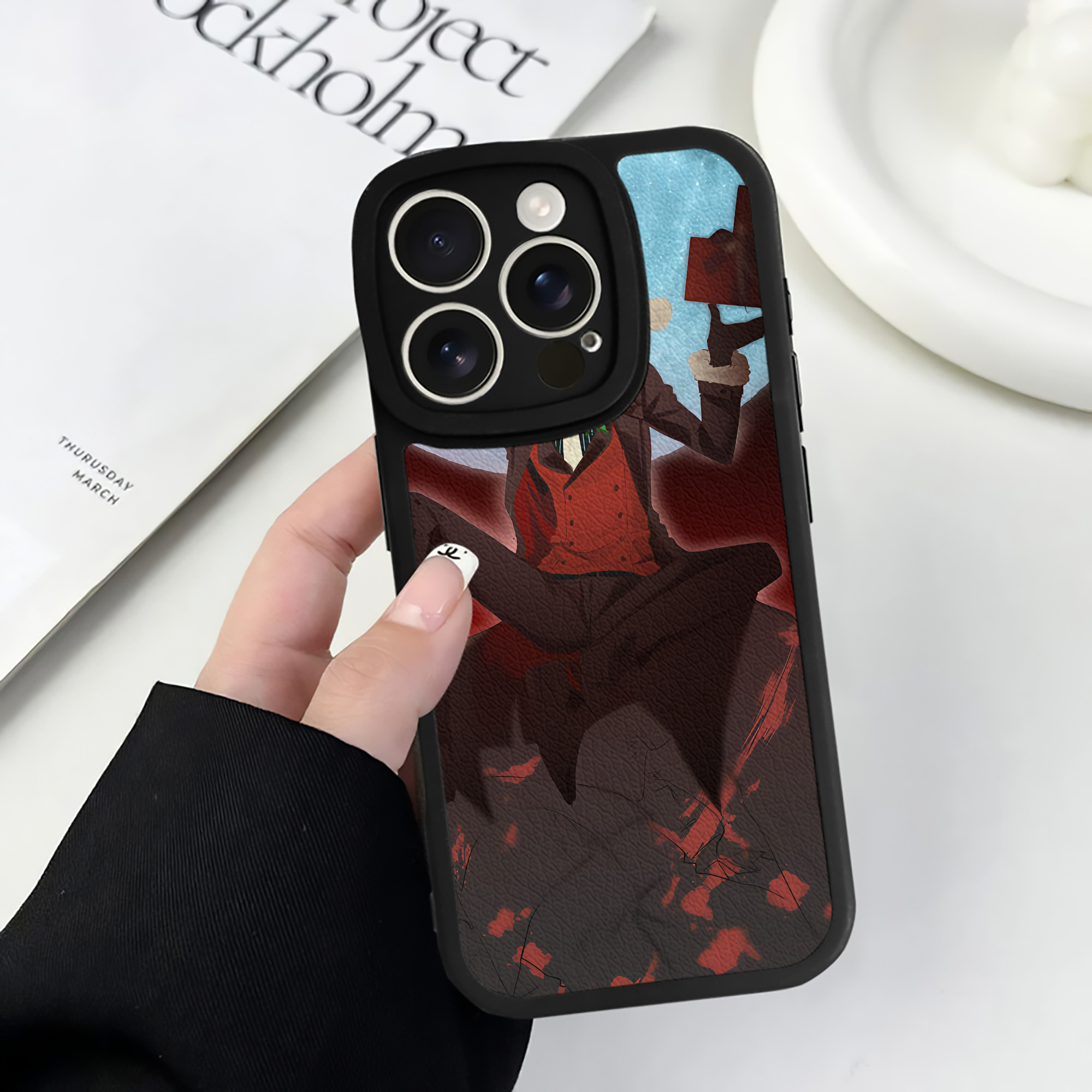 （画像用） 文豪ストレイドッグス Bungo Stray Dogs 【iPhone 16シリーズ対応】シリコンスマホケース（レザー調） 材質：シリコン